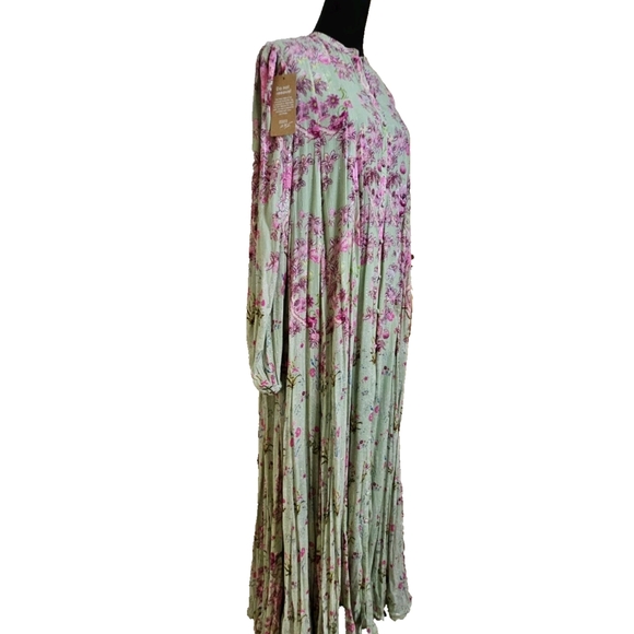 Hemant and Nandita Adira Floral Pink and White Maxi Dress-Size Large - Picture 8 of 17
